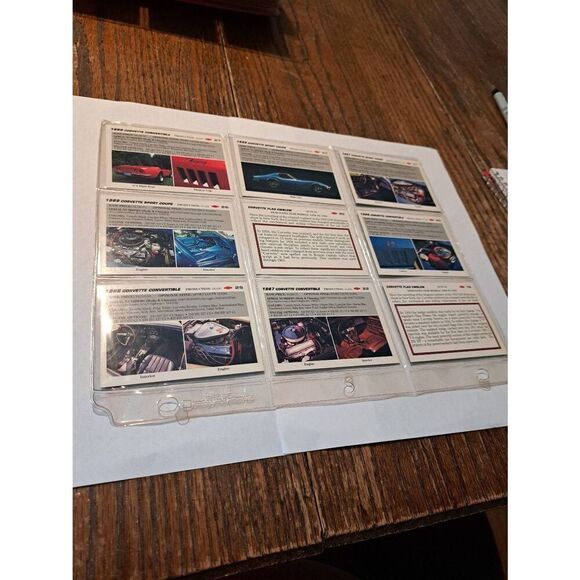 Vintage 1991 Collect A Card Vet Set Corvette Trading Cards Lot 9 Chevrolet Cards - Picture 2 of 2